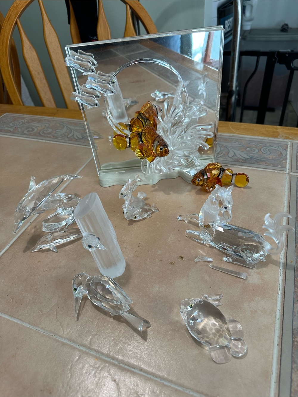 BROKEN w pieces - Swarovski Decor pieces